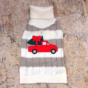 Dog cable knit holiday sweater